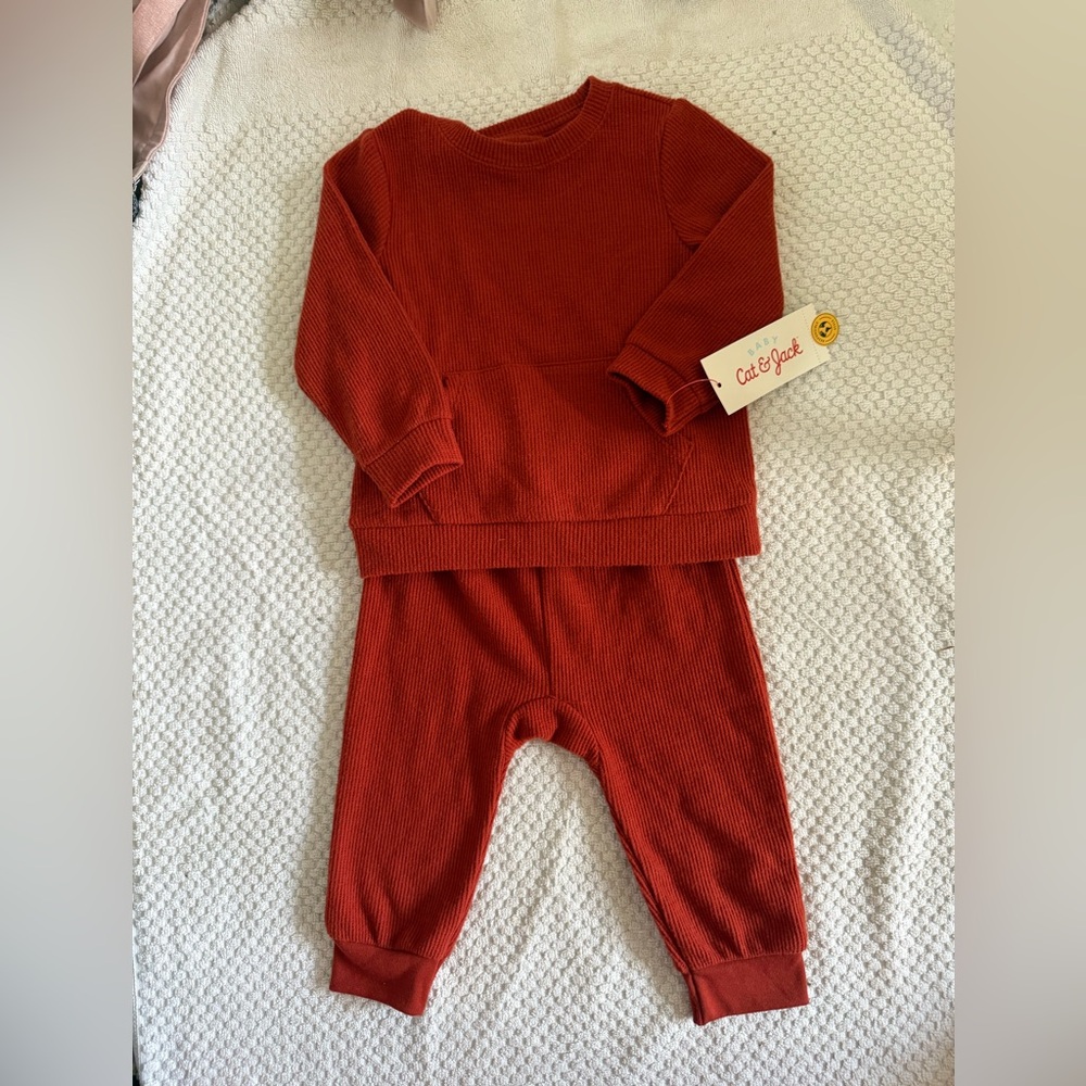 Baby Ribbed Two-Piece Set in Rust NWT